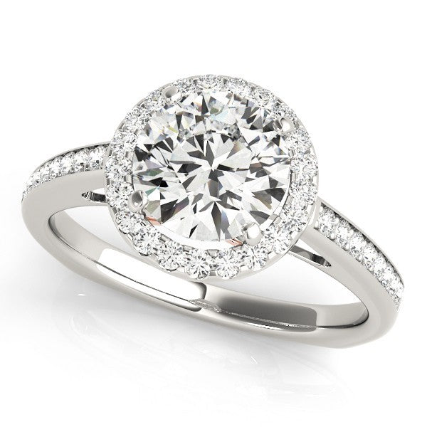Lab Grown Round Diamond Halo Engagement Ring