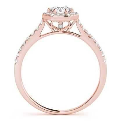 2.00Ct Lab Grown Round Diamond Halo Engagement Ring 18K Yellow Gold