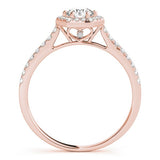 2.00Ct Lab Grown Round Diamond Halo Engagement Ring 18K Yellow Gold