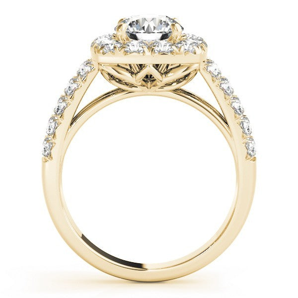 Lab Grown Round Cut Diamond Halo Engagement Ring