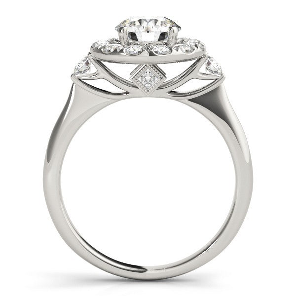 Lab Grown Round Diamond Halo Engagement Ring