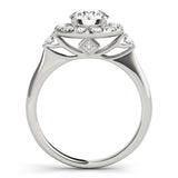 Lab Grown Round Diamond Halo Engagement Ring