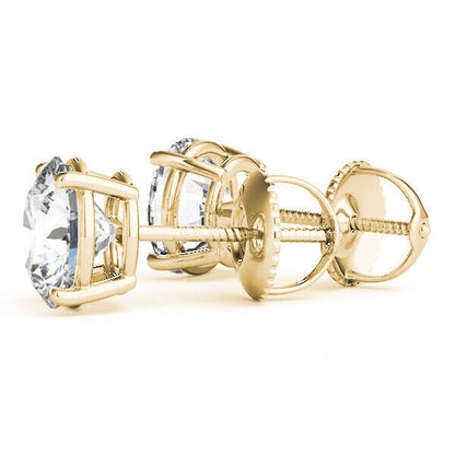 Natural Diamond Stud Earring For Women Uk Hallmarked 0.20CT - 2.00CT