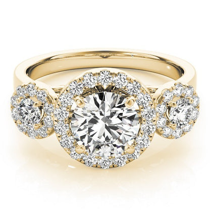 Lab Grown Round Cut Diamond Halo Engagement Ring 