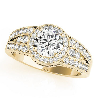 Lab Grown Round Diamond Halo Engagement Ring