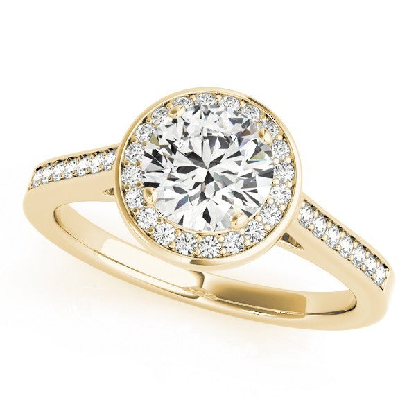 Lab Grown Round Diamond Halo Engagement Ring