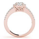 Lab Grown Round Diamond Halo Engagement Ring 