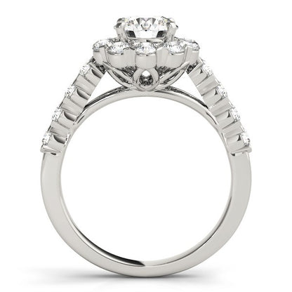 Lab Grown Round Diamond Halo Engagement Ring