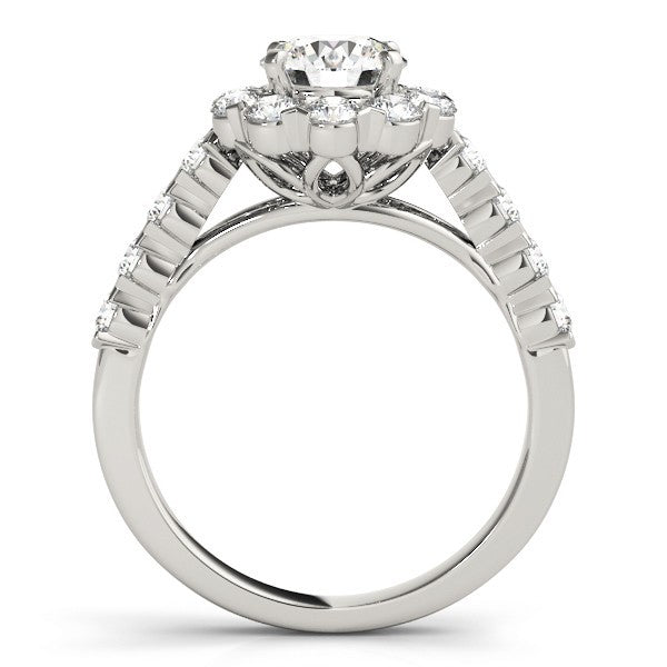 Lab Grown Round Diamond Halo Engagement Ring