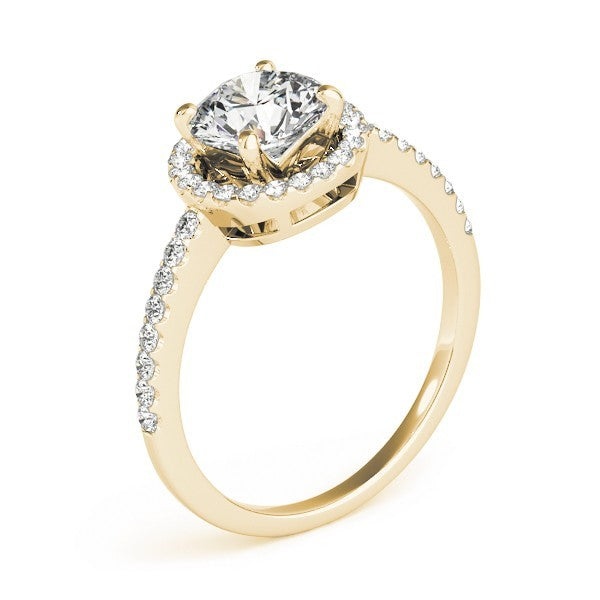 Lab Grown Round Diamond Halo Engagement Ring