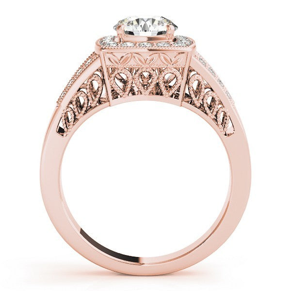 Lab Grown Round Diamond Halo Engagement Ring
