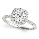 Lab Grown Round Diamond Halo Engagement Ring 