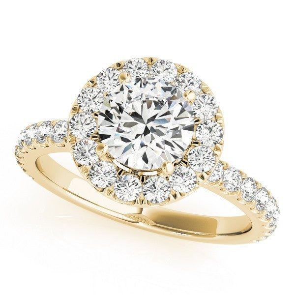 Lab Grown Round Diamond Halo Engagement Ring