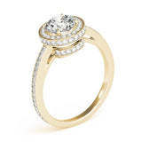 Lab Grown Round Diamond Halo Engagement Ring