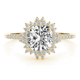 Lab-Grown Diamond Halo Engagement Ring in Platinum UK Hallmarked