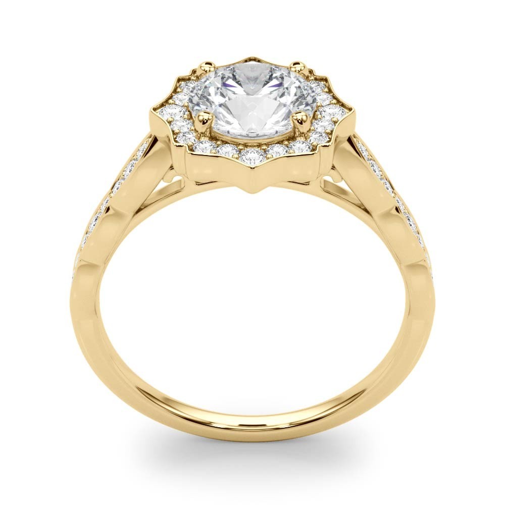 Lab Grown Round Diamond Halo Engagement Ring 
