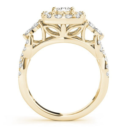 Lab Grown Round Diamond Halo Engagement Ring