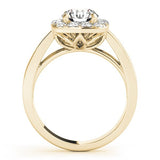 Lab Grown Round Cut Diamond Halo Engagement Ring