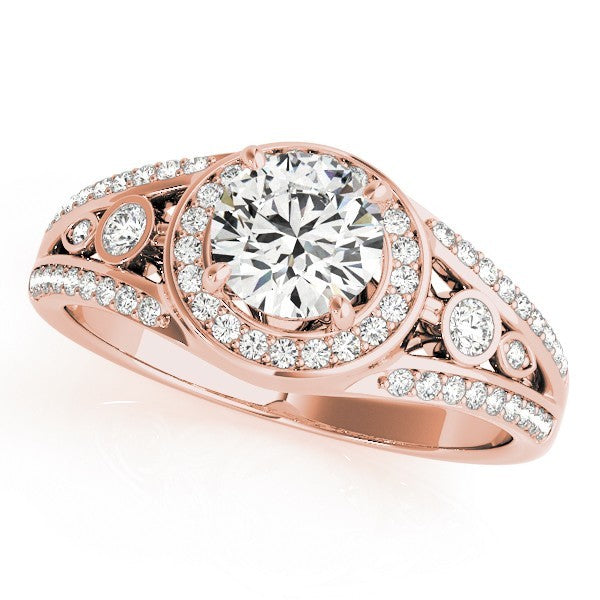 Lab Grown Round Diamond Halo Engagement Ring
