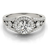 Lab Grown Round Diamond Halo Engagement Ring