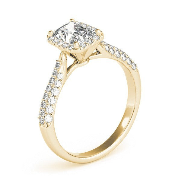 Lab Grown Emarald Diamond Halo Engagement