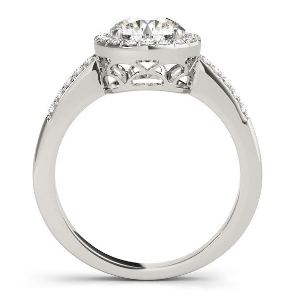 Lab Grown Round Diamond Halo Engagement Ring