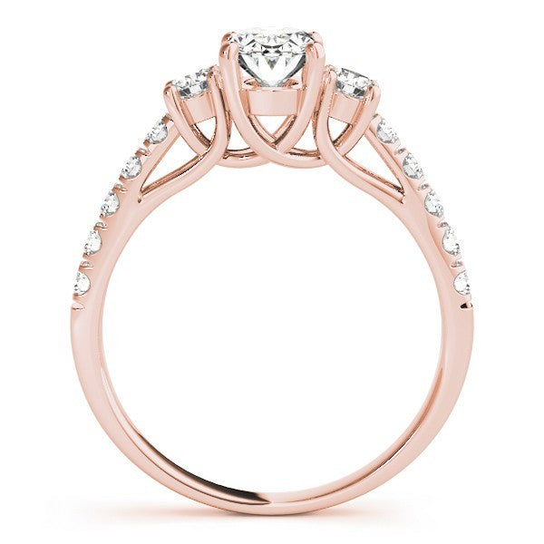 2.00CT Lab Grown Oval Diamond Trilogy Engagement Ring Platinum