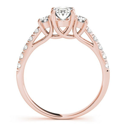 2.00CT Lab Grown Oval Diamond Trilogy Engagement Ring Platinum