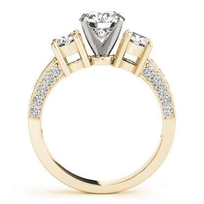 Lab Grown Round Diamond Trilogy Engagement Ring Platinum 2CT DE/VS
