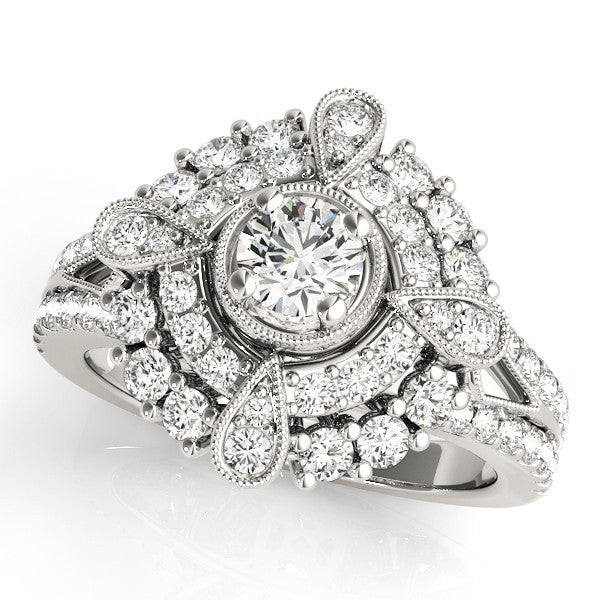 Lab Grown Round Diamond Halo Engagement Ring