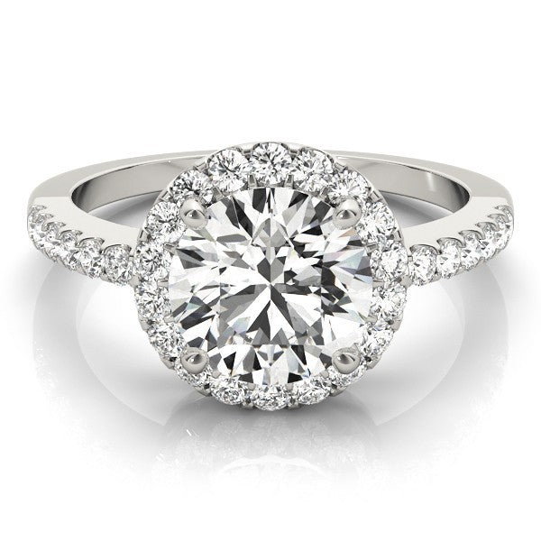 Lab Grown Round Diamond Halo Engagement Ring 