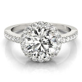 Lab Grown Round Diamond Halo Engagement Ring 