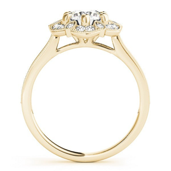 Lab Grown Round Diamond Halo Engagement Ring