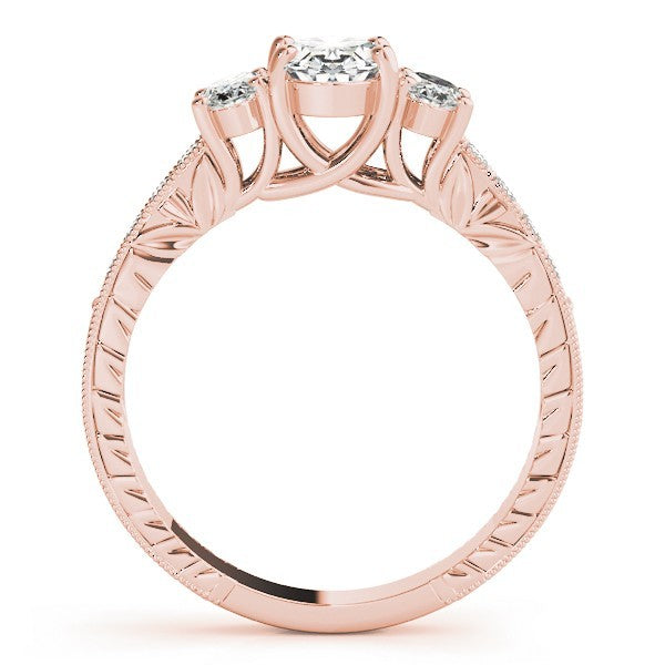 Lab Grown Oval Cut Diamond Trilogy Engagement Ring Platinum In 2.00ct DE/VS