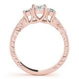 Lab Grown Oval Cut Diamond Trilogy Engagement Ring Platinum In 2.00ct DE/VS