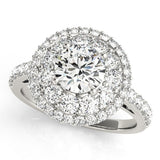 Lab Grown Round Cut Diamond Halo Engagement Ring 
