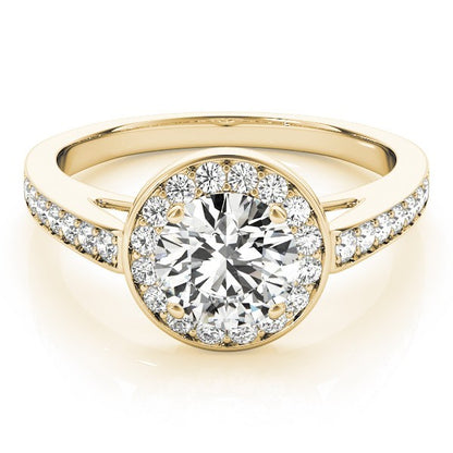 Lab Grown Round Diamond Halo Engagement Ring