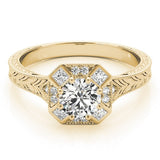 Lab Grown Round Diamond Halo Engagement Ring