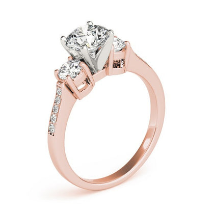 0.50Ct To 2.00Ct Lab Grown Round Diamond 3 Stone Engagement Ring Platinum