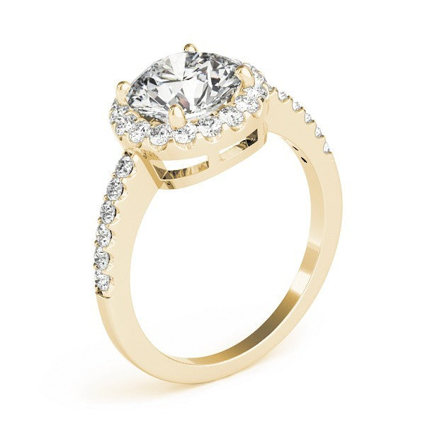 Lab Grown Round Diamond Halo Engagement Ring 