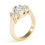 Lab-Grown Oval Diamond 3 Stone Engagement Ring – 18K Rose Gold