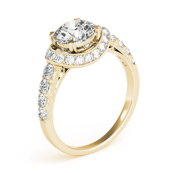 Lab Grown Round Diamond Halo Engagement Ring