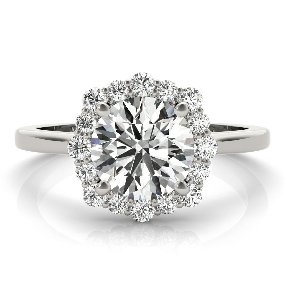 Lab-Grown Diamond Halo Engagement Ring in Platinum