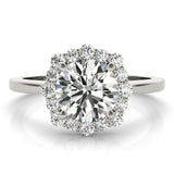 Lab-Grown Diamond Halo Engagement Ring in Platinum