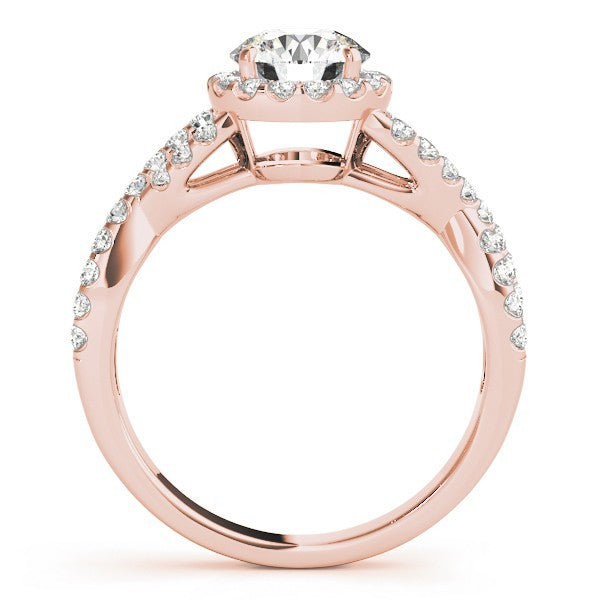 Lab Grown Round Diamond Halo Engagement Ring
