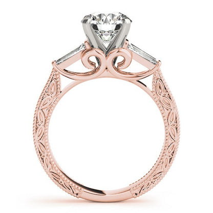 Lab-Grown Round Diamond Trilogy Engagement Ring Platinum