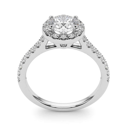 Lab Grown Round Diamond Halo Engagement Ring