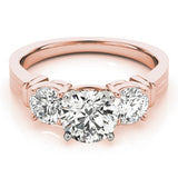 Round Cut Lab Grown Diamond Claw Set Trilogy Engagement Ring Platinum In DE/VS 2.00Ct