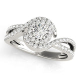 2.00Ct Round Lab Grown Diamond Halo Engagement Ring In 18K Yellow Gold