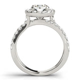 2.00 Carat DE/VS Lab Grown Round Cut Diamond Halo Engagement Ring 18K White Gold
